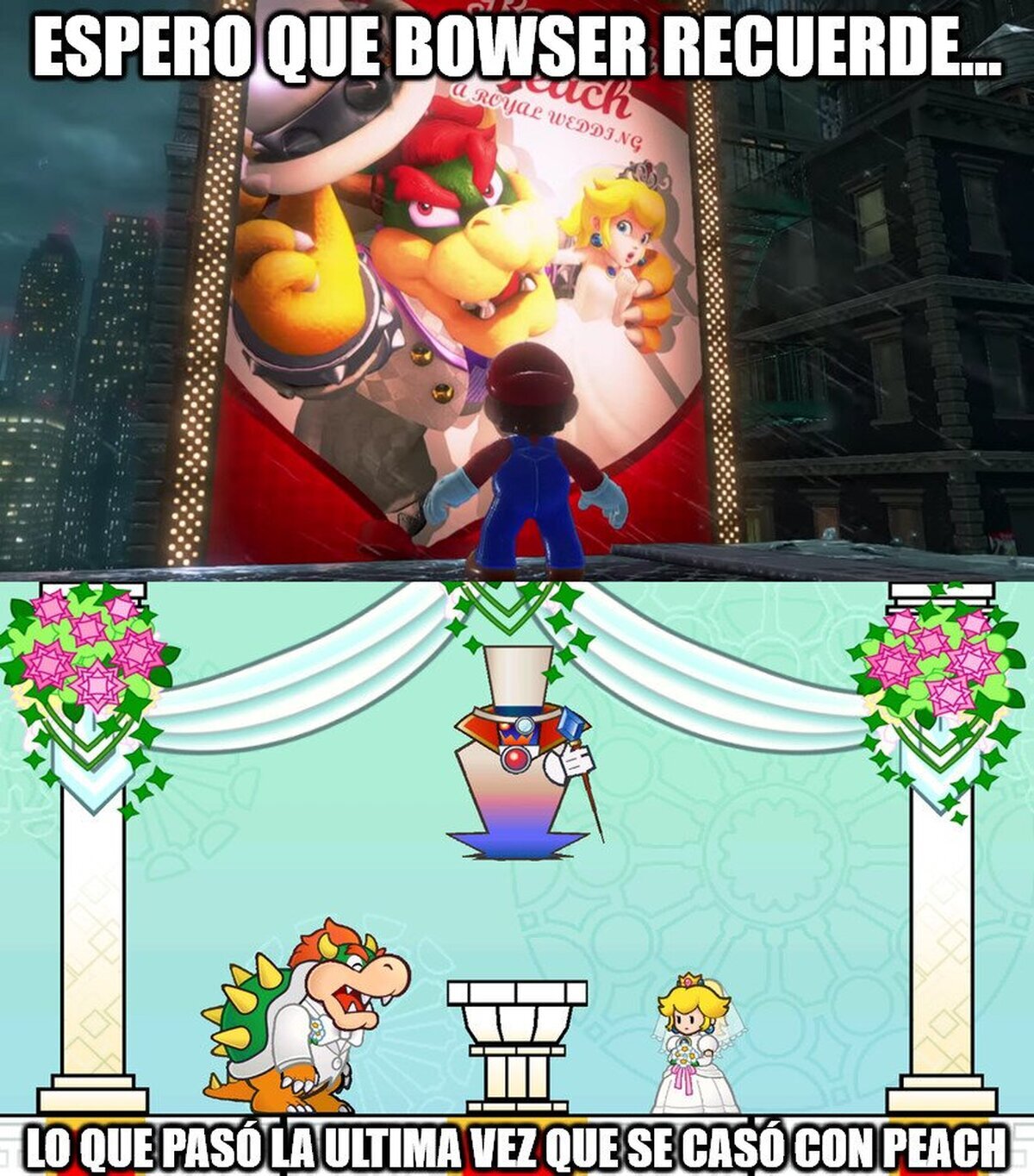 Bowser, ¡por lo que mas quieras, no vuelvas a jo*er las dimensiones!