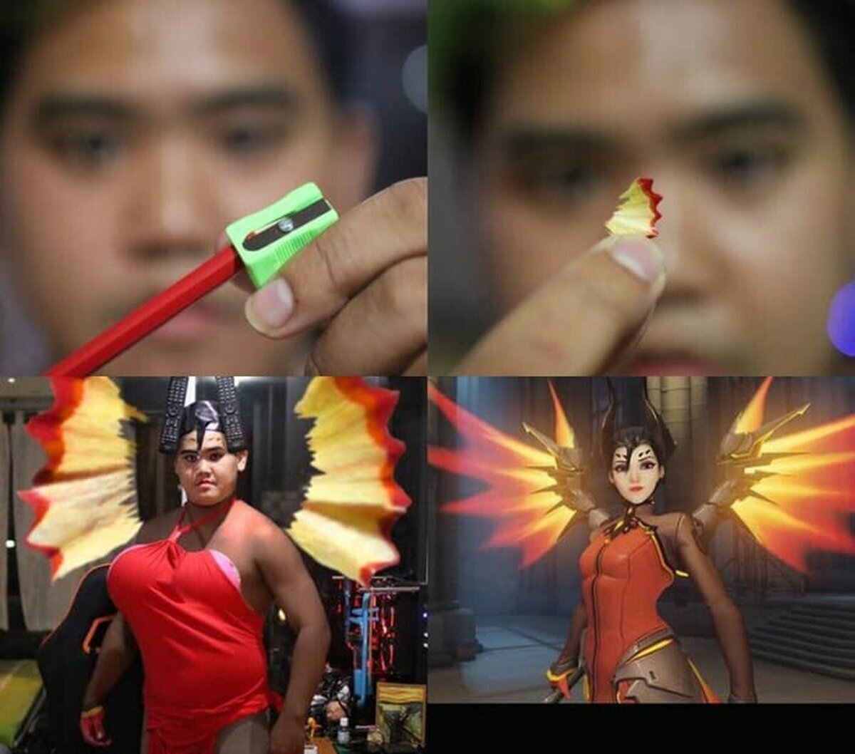 Un cosplay de bajo presupuesto de mercy 