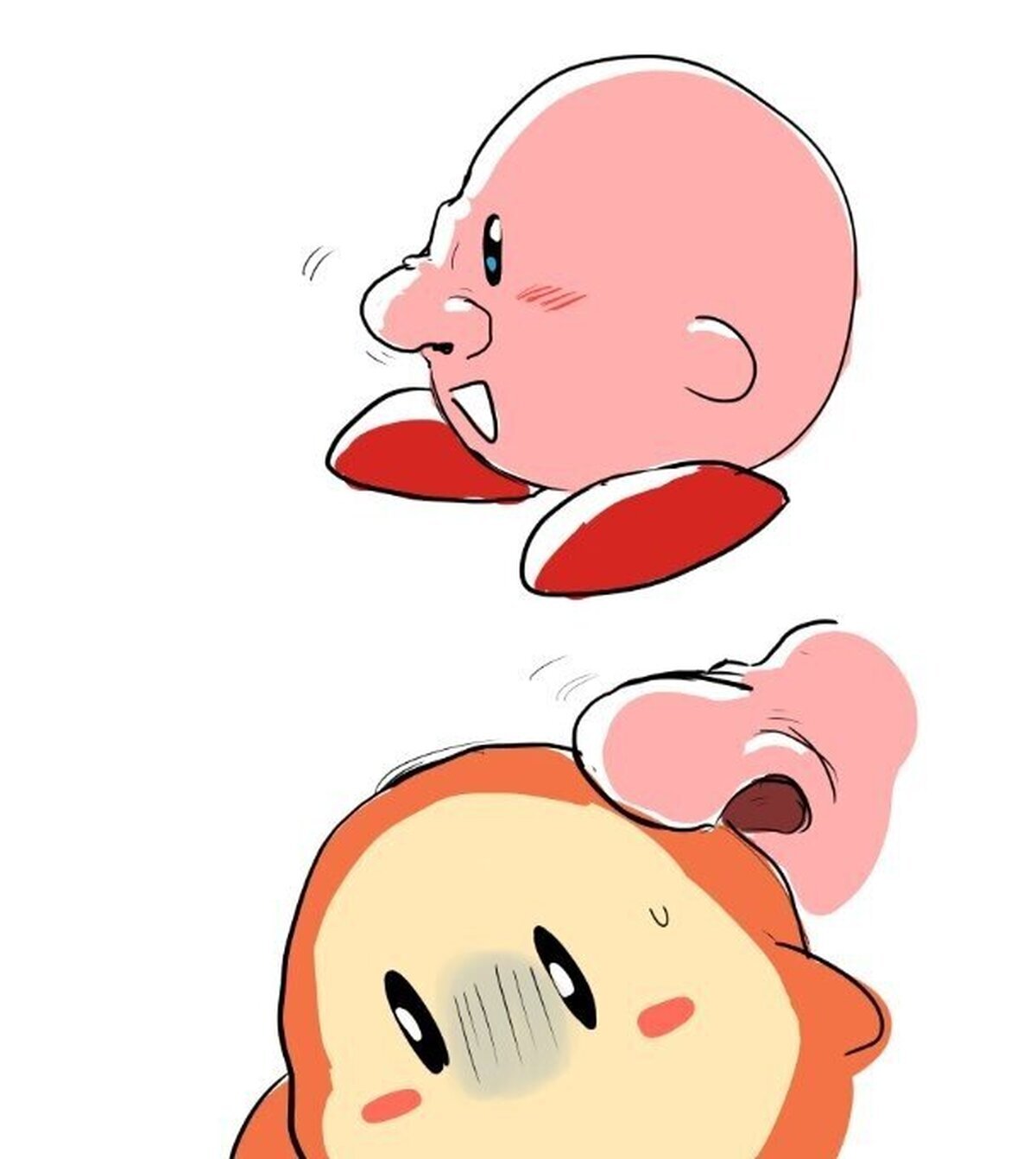 Ya vimos a kirby con pies humanos, ahora toca su nariz