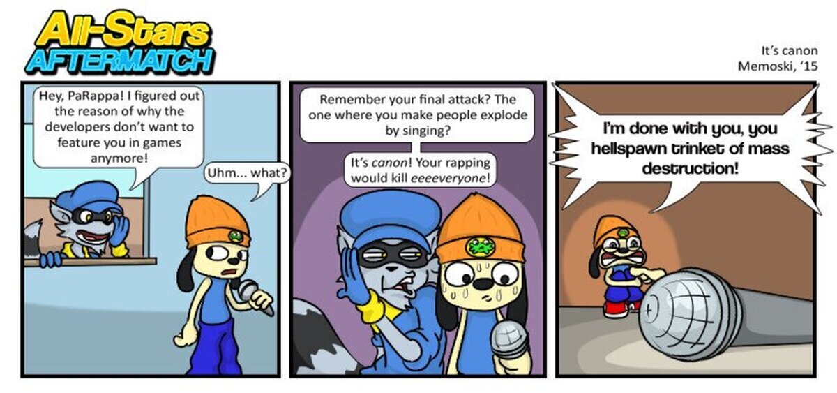 Así reaccionaría Parappa ante  su super ataque de Nivel 3