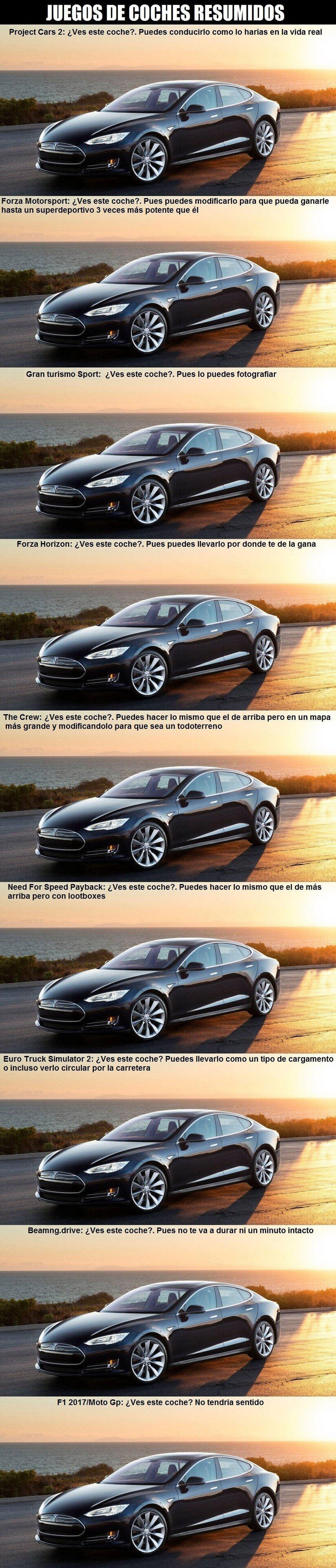 Resumen de cada saga de juegos de coches 