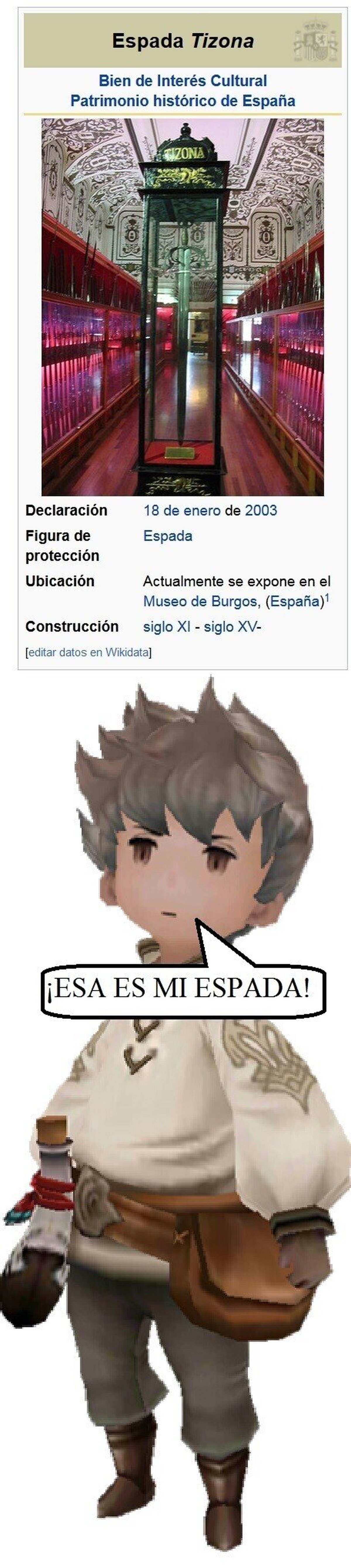 La espada favorita de Tiz arrior. 