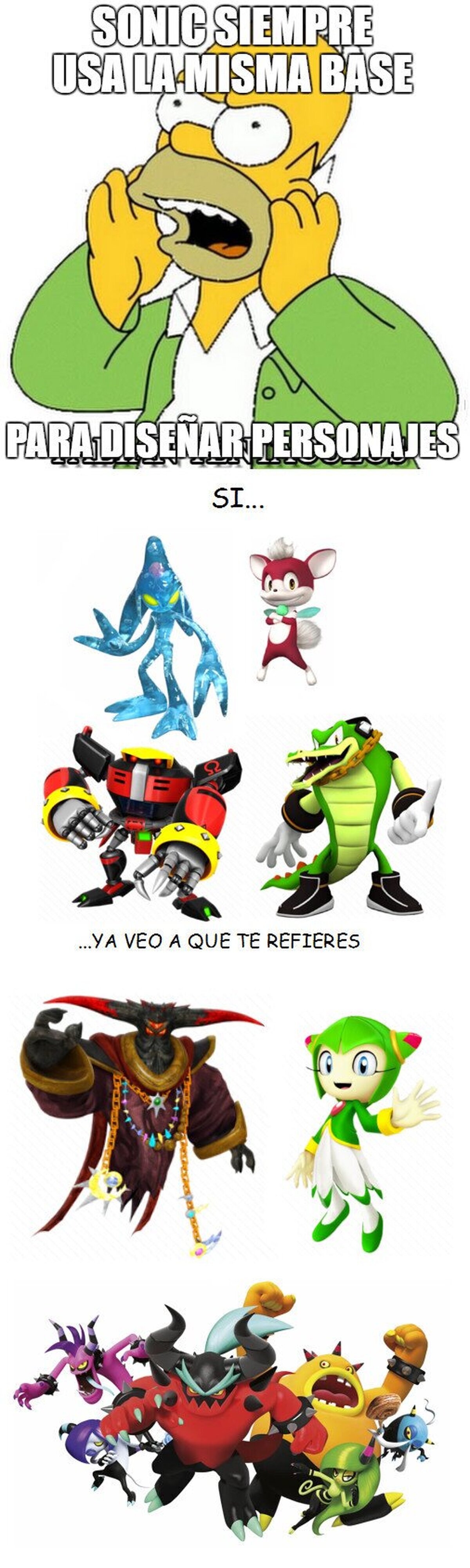 El diseño de personajes de Sonic no siempre es el mismo