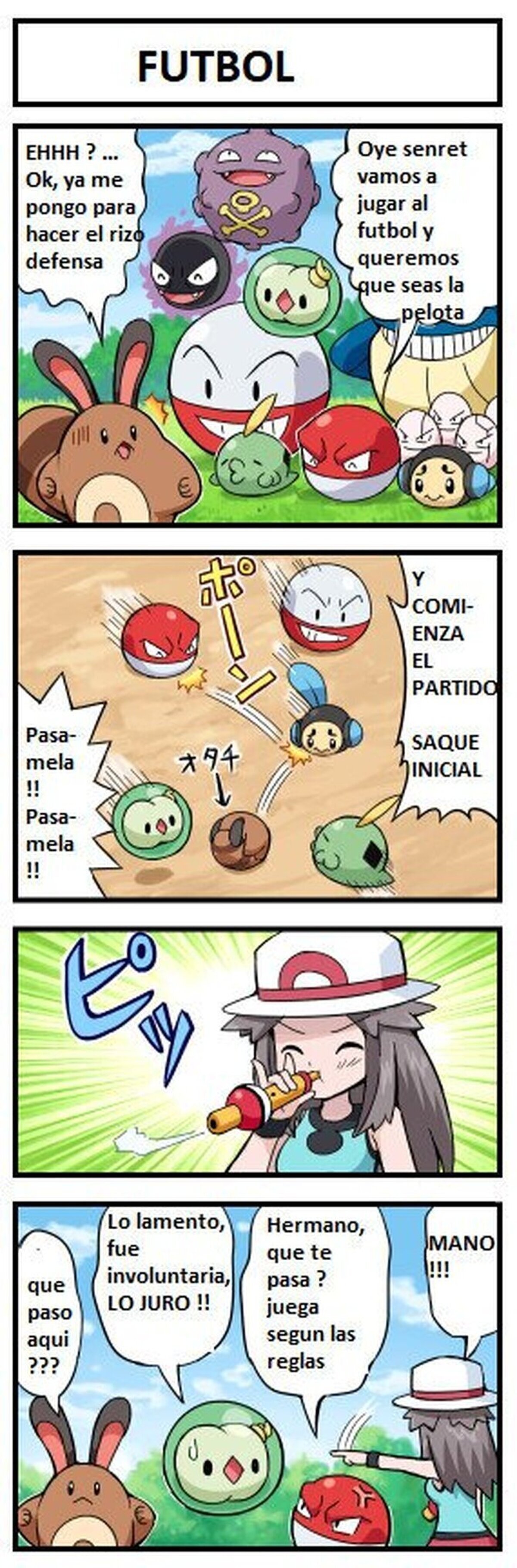 Si los pokemons jugasen un partido de futbol , por pokemoa