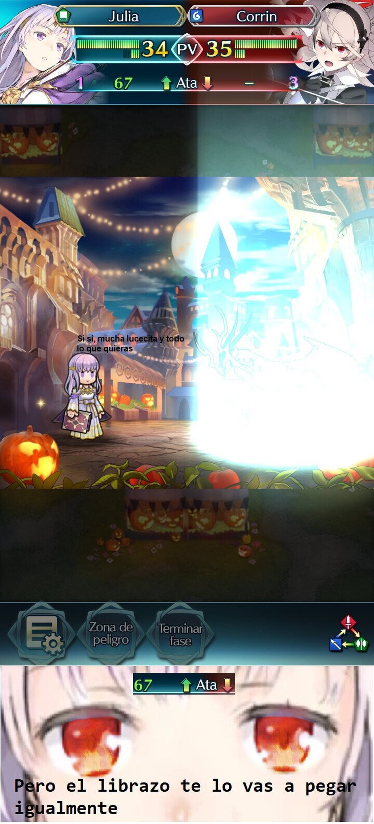 Julia no está de acuerdo con la entrada dramática de los dragones.