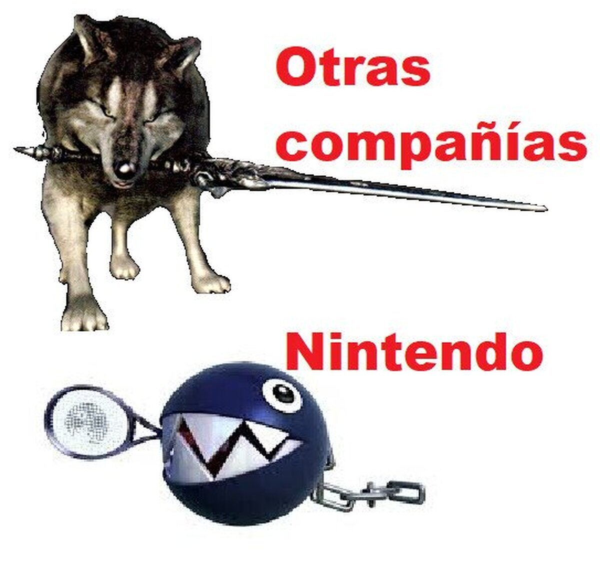 Dos perros que golpean con algo que sujetan con la mandíbula