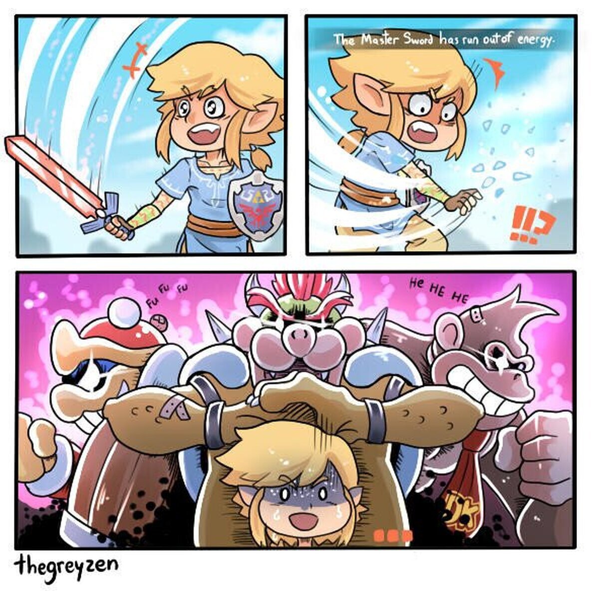El nuevo Link lo va a pasar muy mal en Smash. Por Thegreyzen