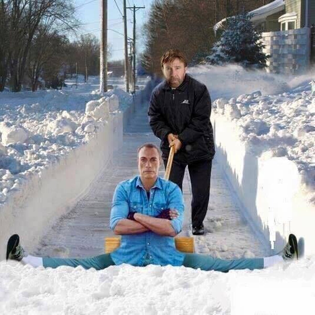 El mejor truco para limpiar la nieve con tus héroes de la infancia