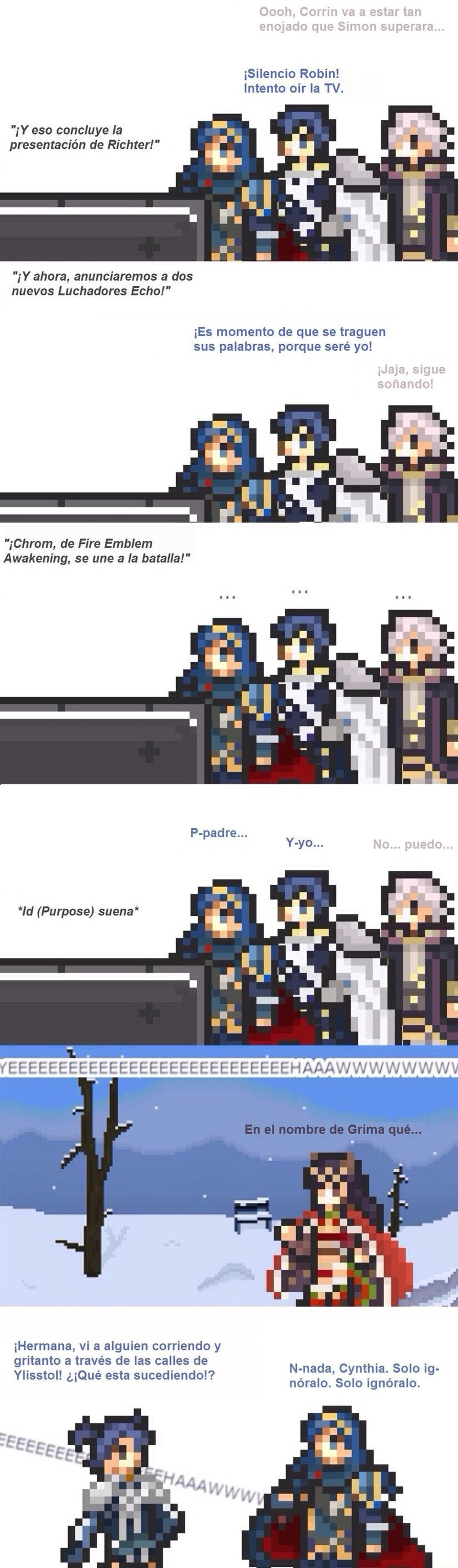 Chrom cuando se enteró que estaba en Smash