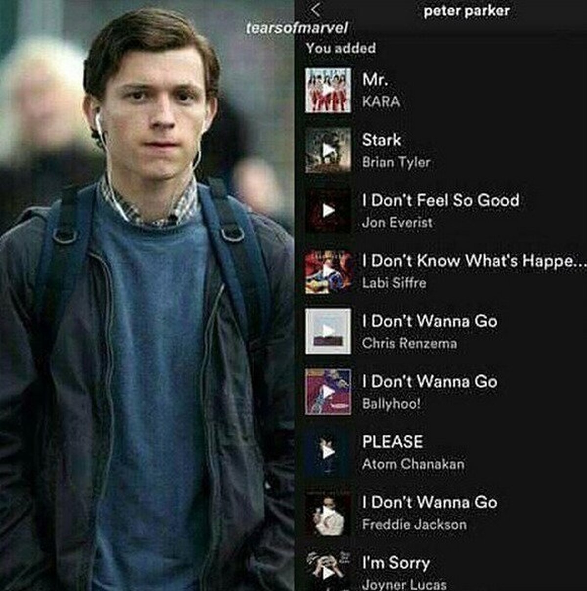 La playlist favorita de Peter Parker