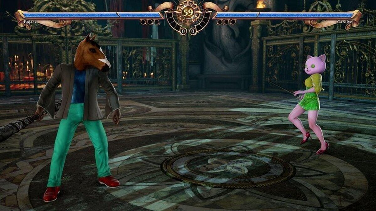 Bojack Horseman VS Princess Caroline en Soul Calibur