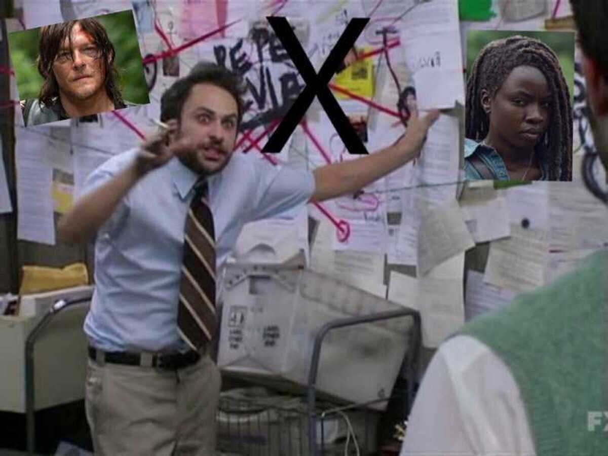 Yo tratando de averiguar quién le dio a Daryl y Michonne la misma cicatriz X