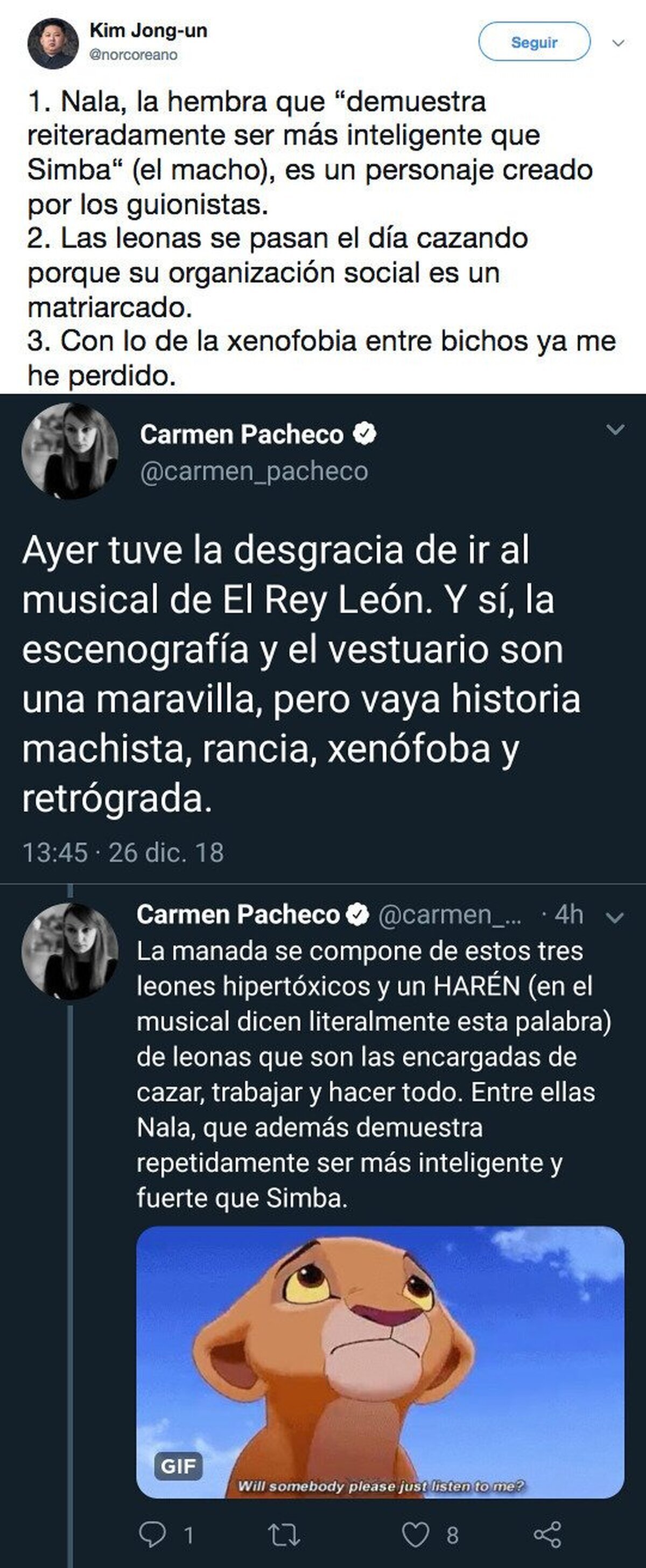 HILO: Acusan a El Rey León de ser machista, xenófobo, rancio y retrógado