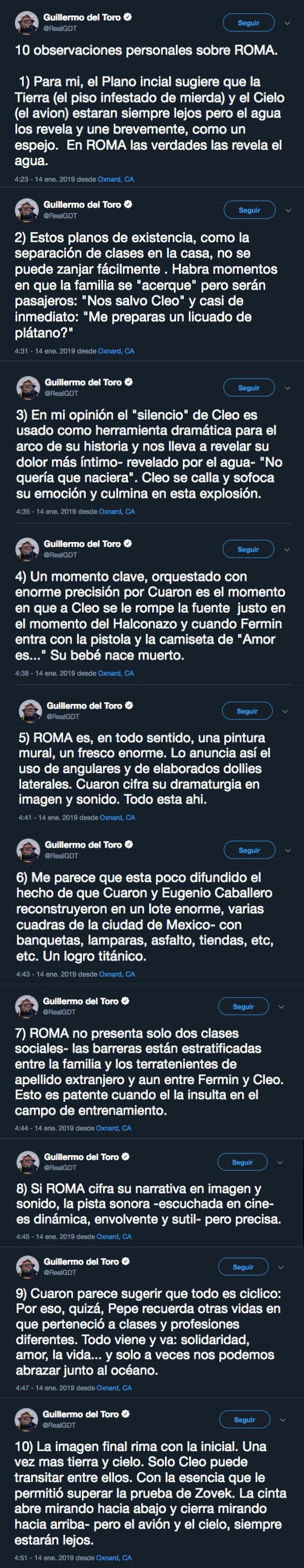 Guillermo del Toro te hará ver la peli de ROMA de forma distinta gracias a estos 10 tuits