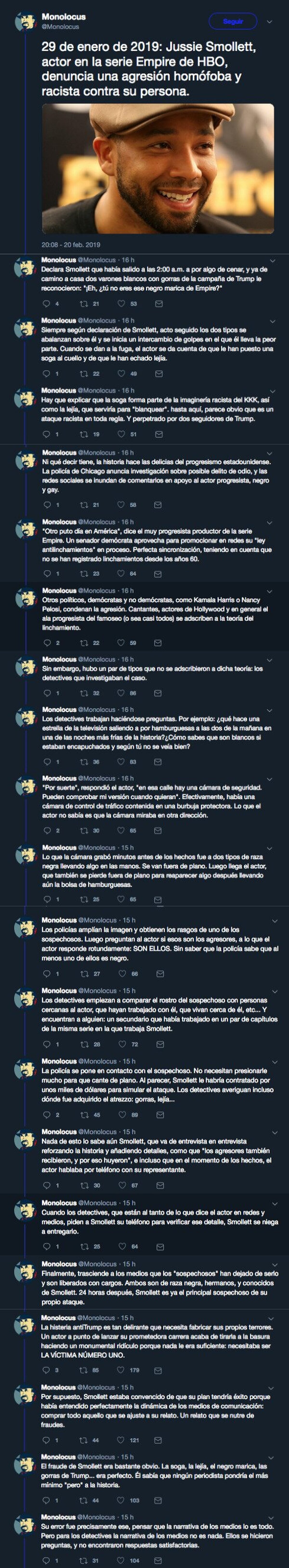 Jussie Smollett de la serie EMPIRE es arrestado por inventarse una agresión racista y homófoba