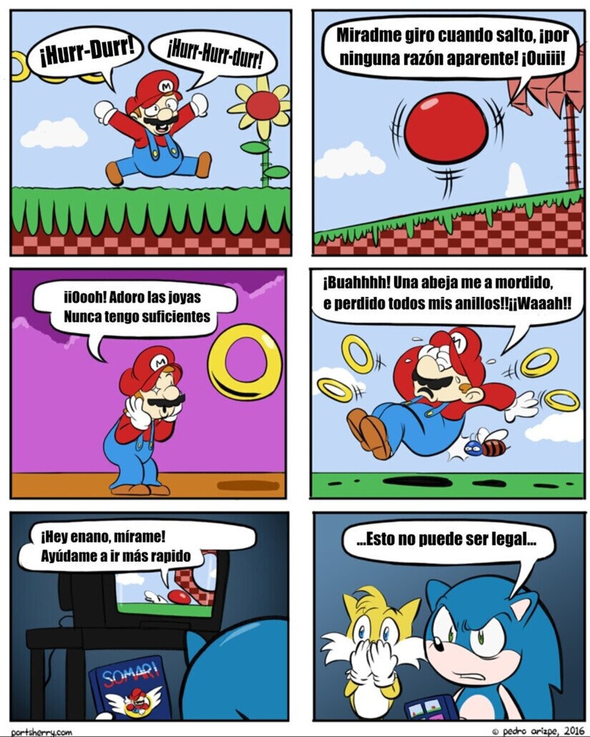 El primer crossover entre Mario y sonic no le hizo mucha gracia a Sonic. Por Pedro arizpe