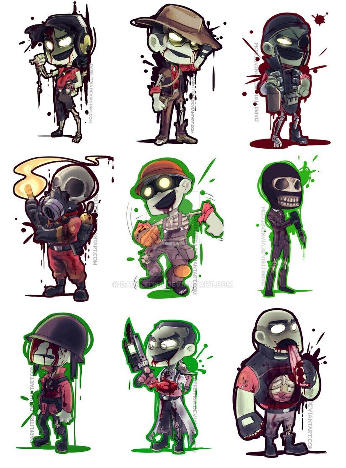 ¿Qué os parecen los personajes de TF2 en versión zombie?