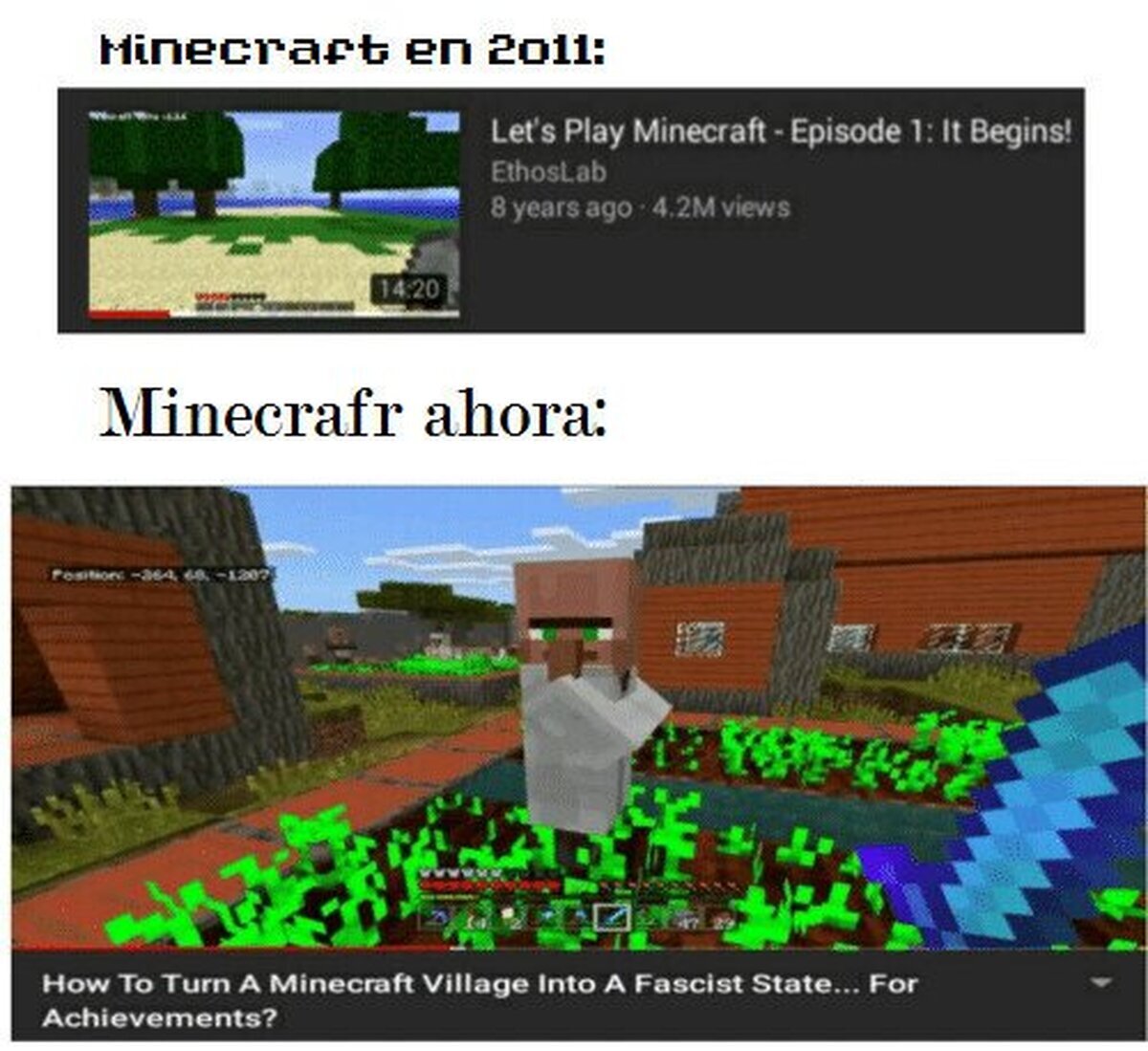 La evolución de Minecraft da miedito...