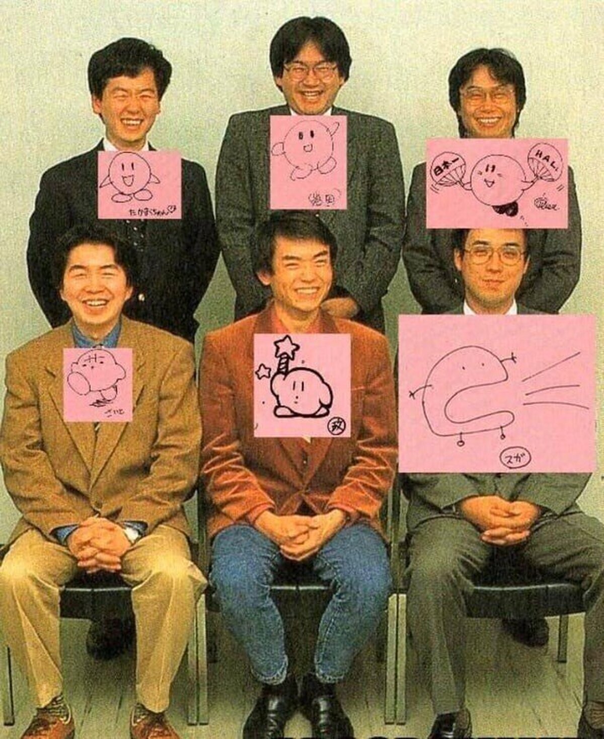 HAL Laboratory intentando dibujar a Kirby a mano