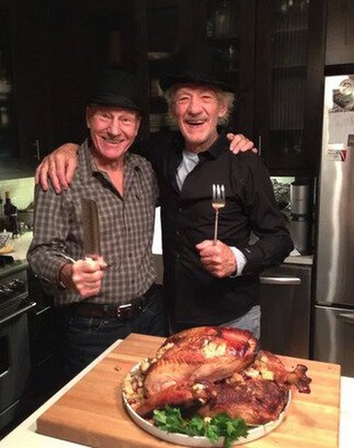 Patrick Stewart y Ian McKellen se juntaron para Thanksgiving