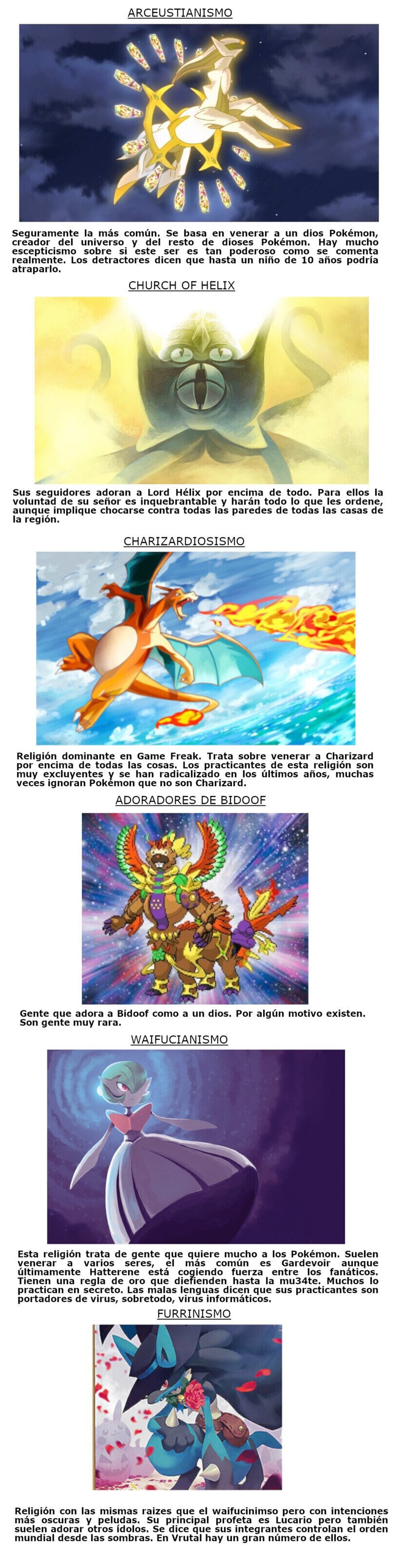 Las principales religiones del mundo Pokémon