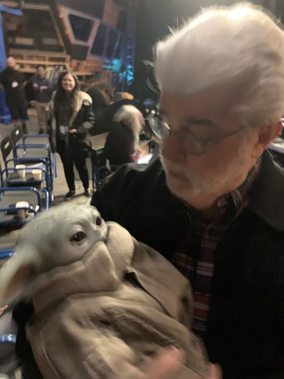 El momento en el que George Lucas conoce a Baby Yoda