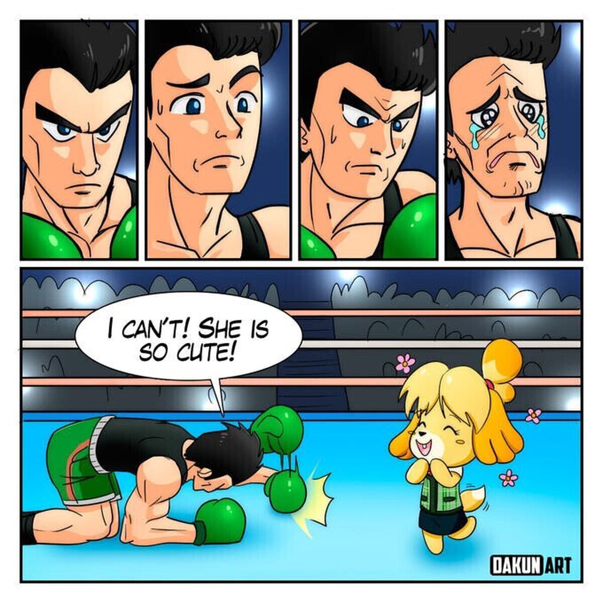 Little Mac no puede combatir a Canela. Por Dakun Art