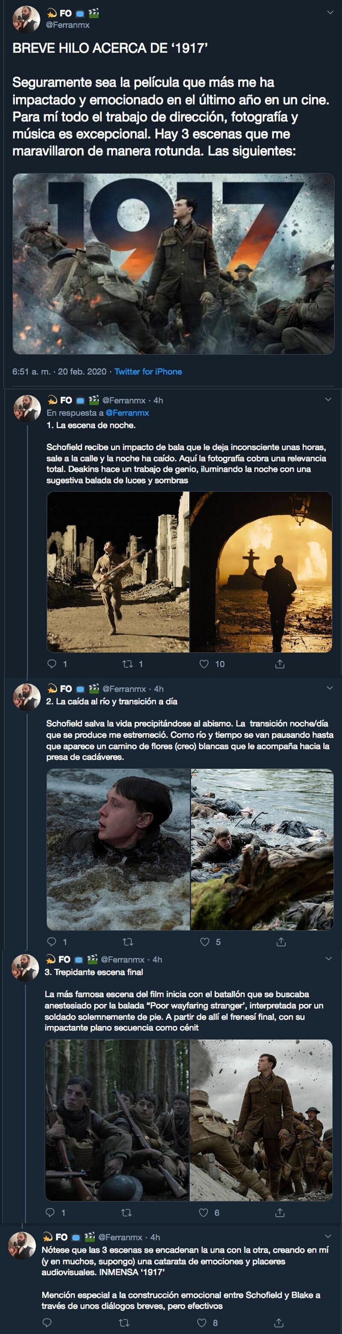 Este hilo te explica por qu&eacute; 1917 es una obra maestra que merec&iacute;a el Oscar