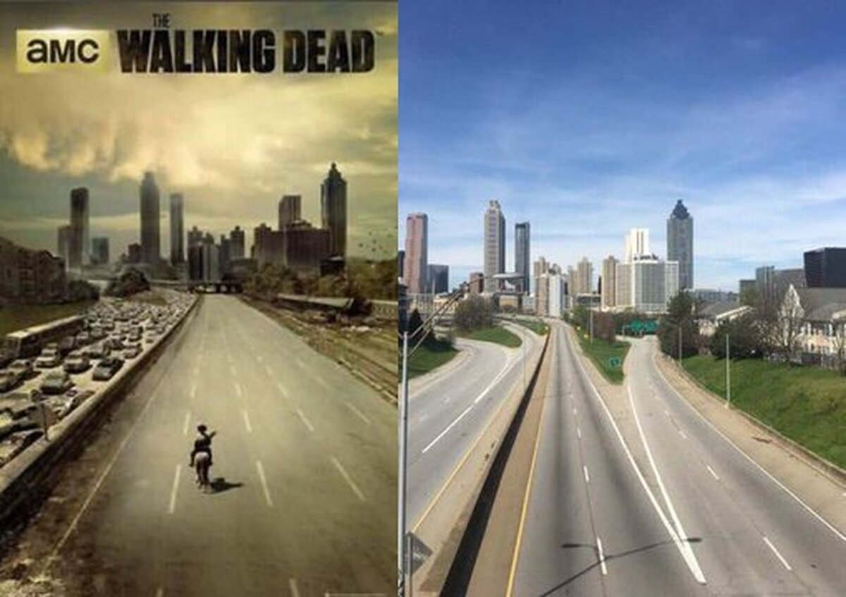 El coronavirus ha permitido recrear Atlanta vacía como en el póster de TWD