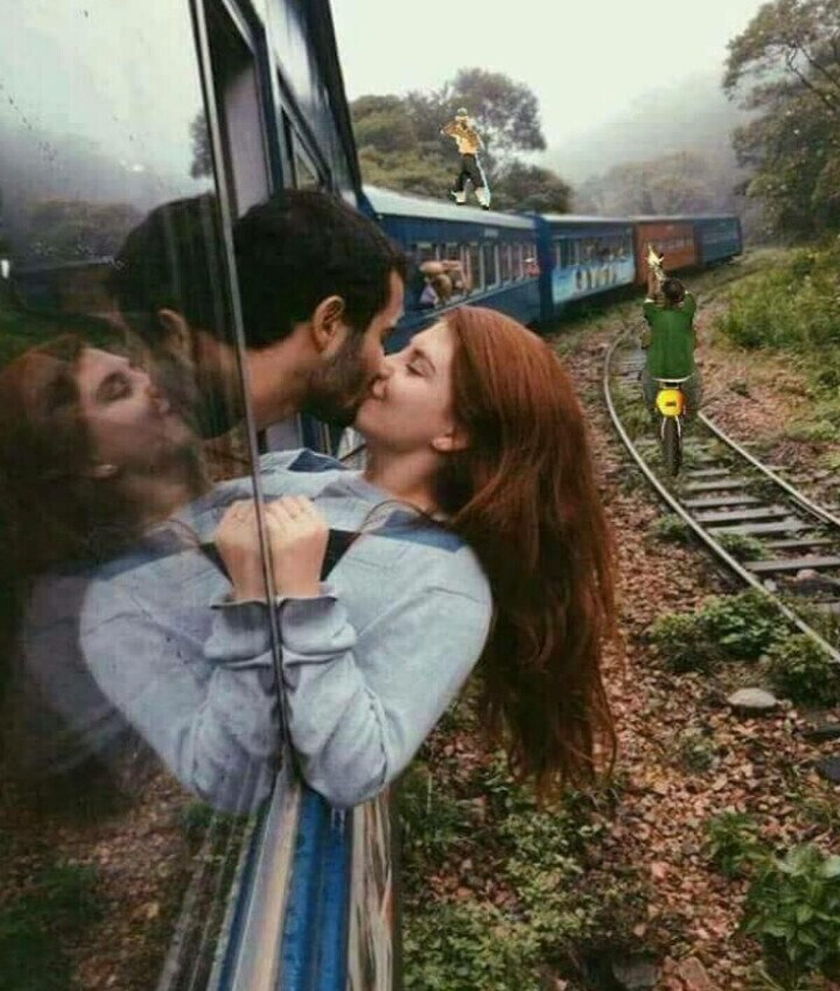 Un momento romántico en un tren