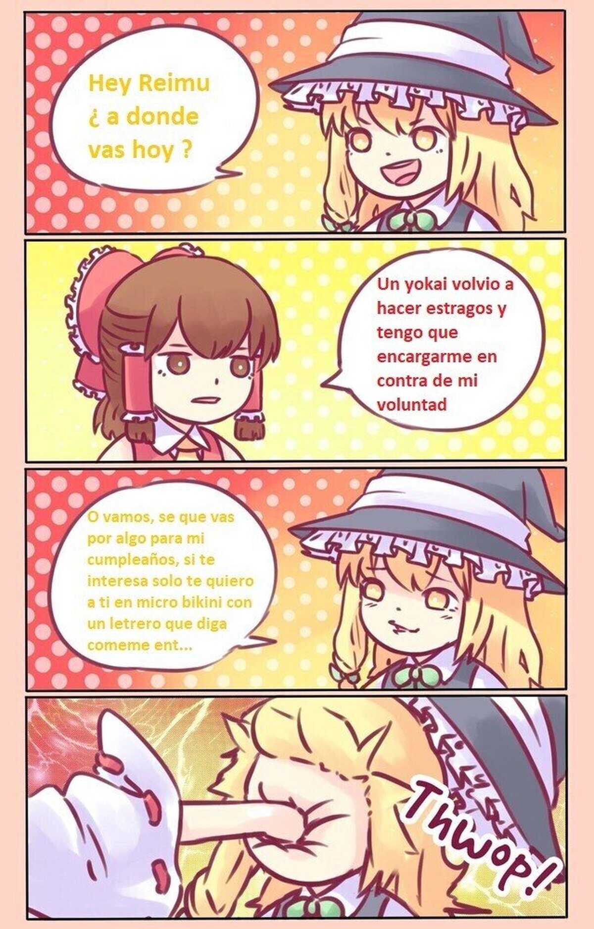 Reimu no se anda con rodeos 