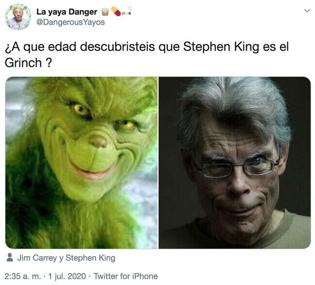 ¿A qué edad descubristeis que Stephen King es el Grinch? Por @DangerousYayos
