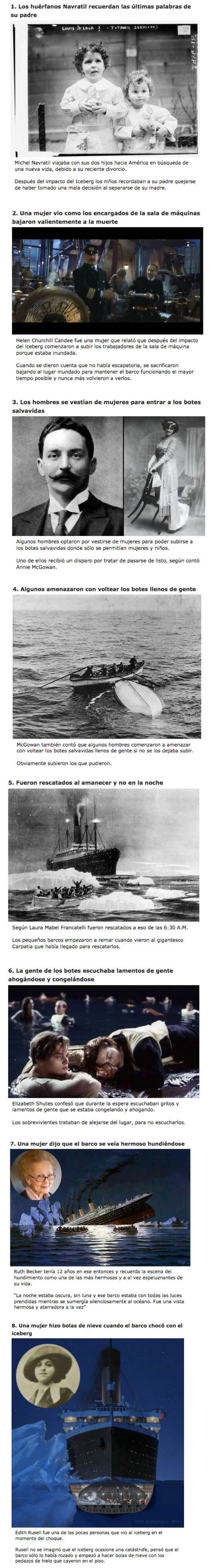 GALERÍA: 10 Sobrevivientes del Titanic describieron cómo fue la noche del hundimiento desde su punto de vista