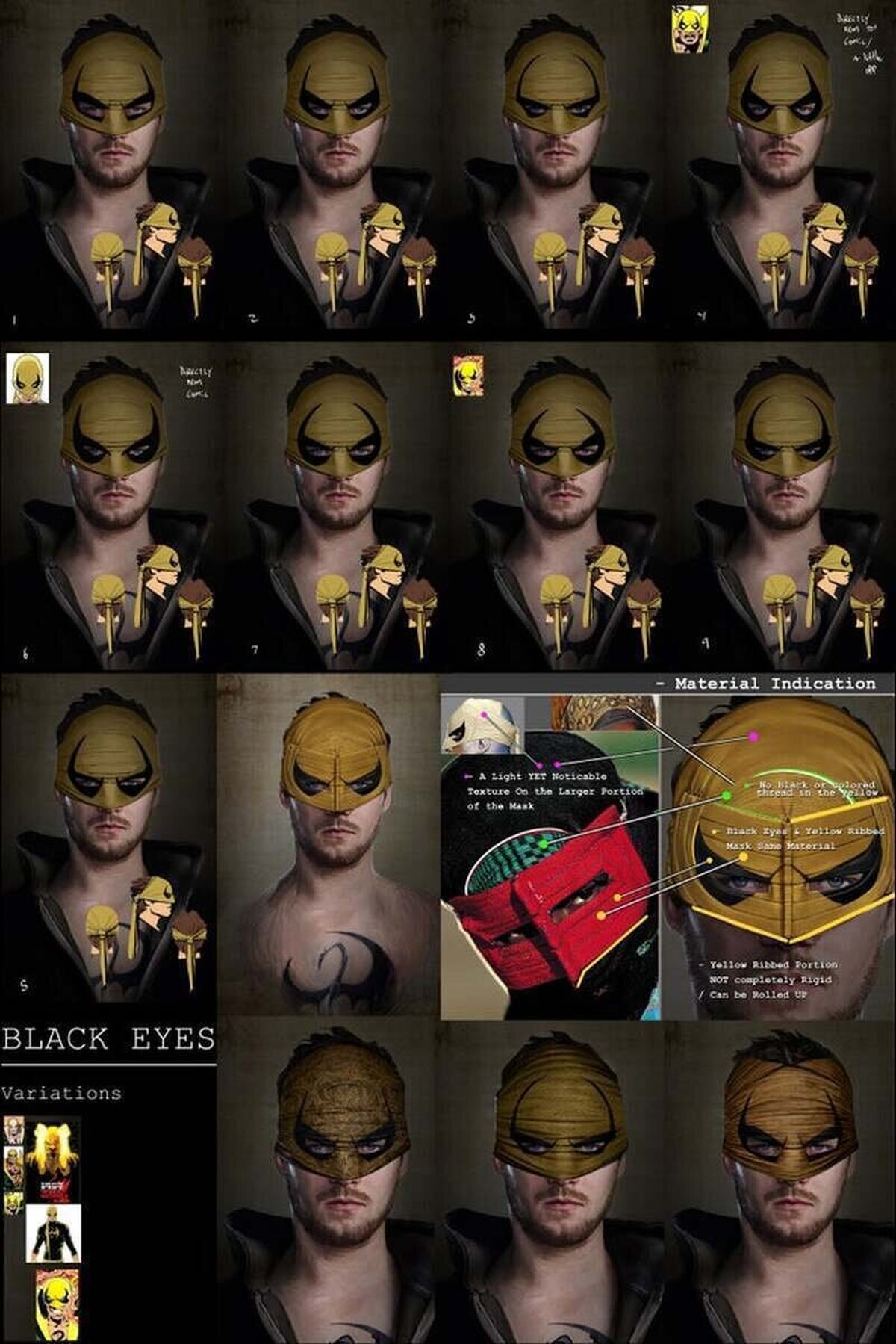 Joshua James Shaw muestra diseños para la máscara de Iron Fist en la serie