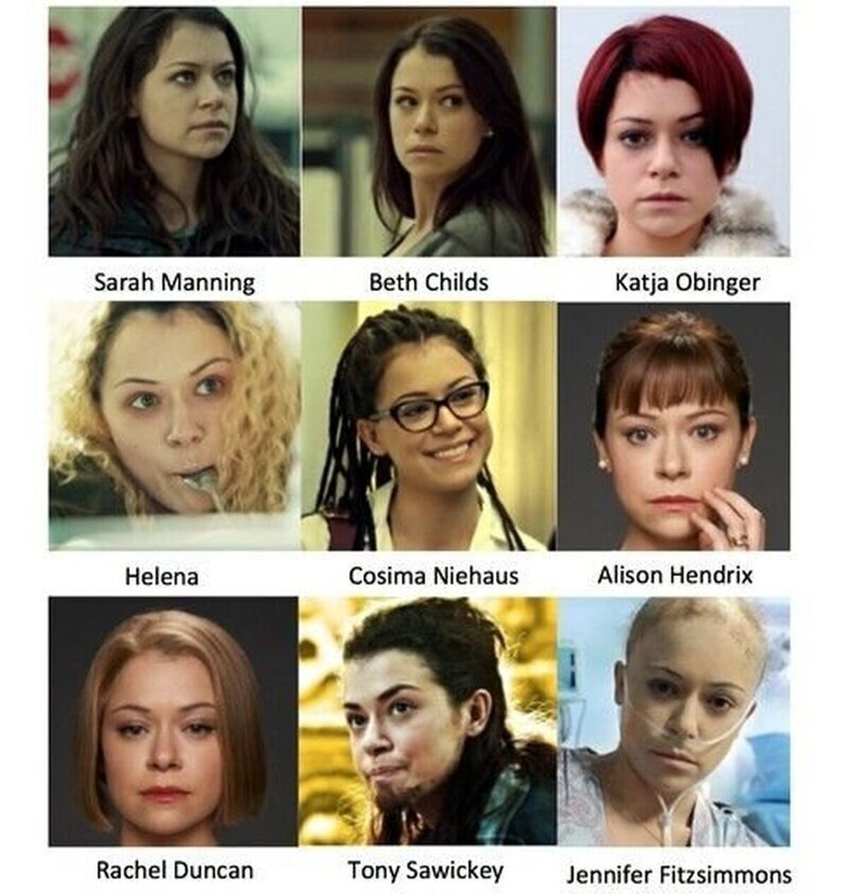 Nunca es mal momento para reivindicar a Tatiana Maslany. Una actriz de la que se habla muy poco, y que dió vida (a la vez) a un sinfín de personajes de Orphan Black.¡Mucho talento!