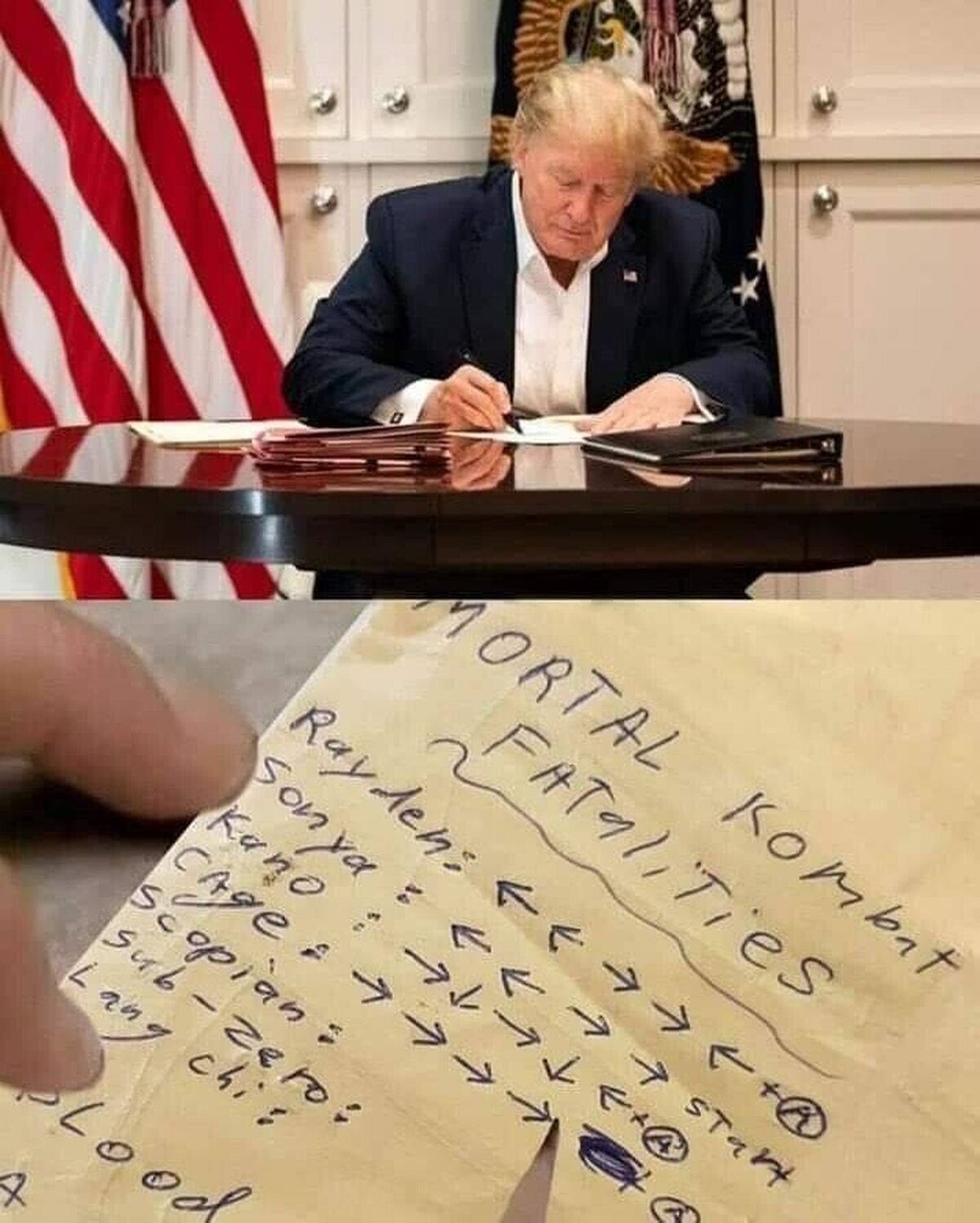 Trump escribiendo lo más importante ahora mismo