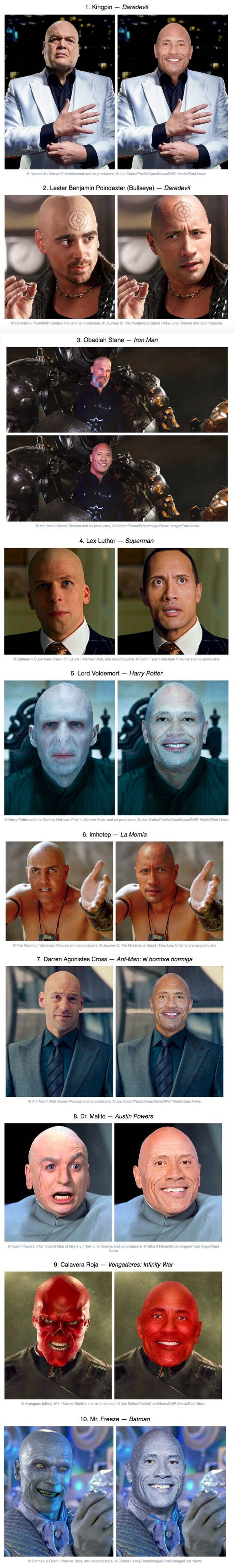 GALERÍA: Imaginamos cómo lucirían 10 villanos si fueran interpretados por Dwayne “La Roca” Johnson y este es el resultado