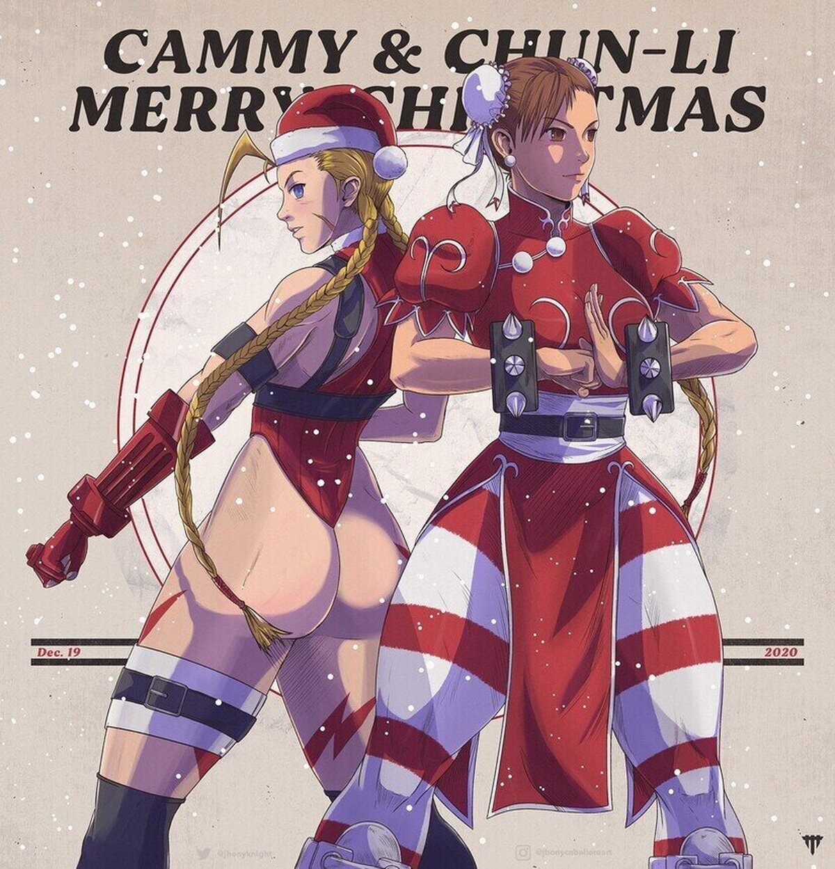 Chun-Li y Cammy te desean una Feliz Navidad. Por honyknight
