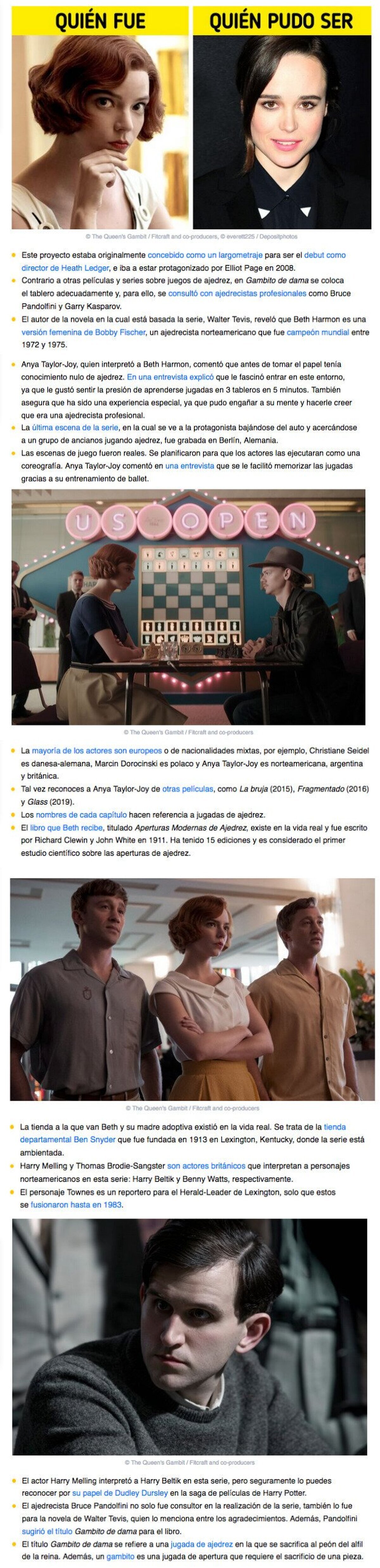 GALERÍA: 16 Datos singulares sobre la miniserie de Netflix “Gambito de dama”