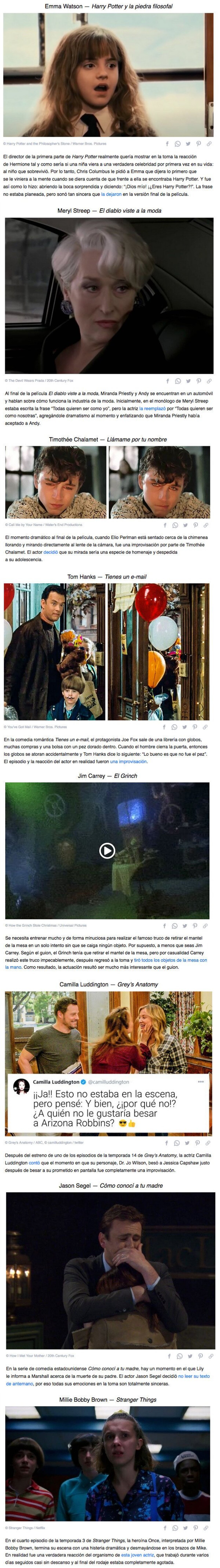 GALERÍA: 10 Escenas memorables en las series y películas que se obtuvieron por casualidad