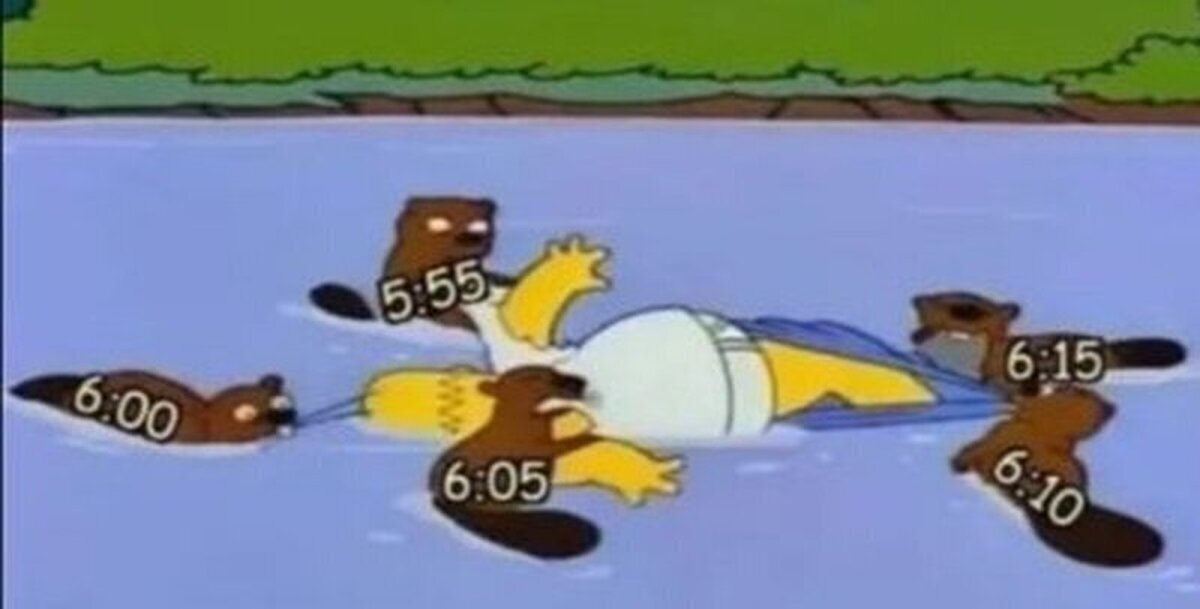 Yo todas las mañanas con mis alarmas