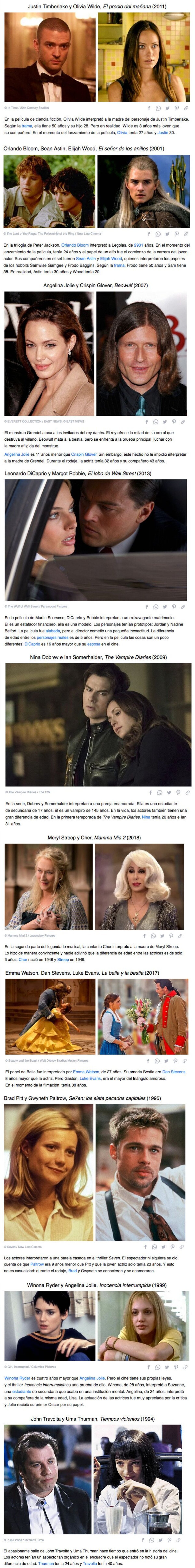 GALERÍA: 10 Parejas de la pantalla grande cuya diferencia de edad no fue notada ni siquiera por los espectadores más perspicaces