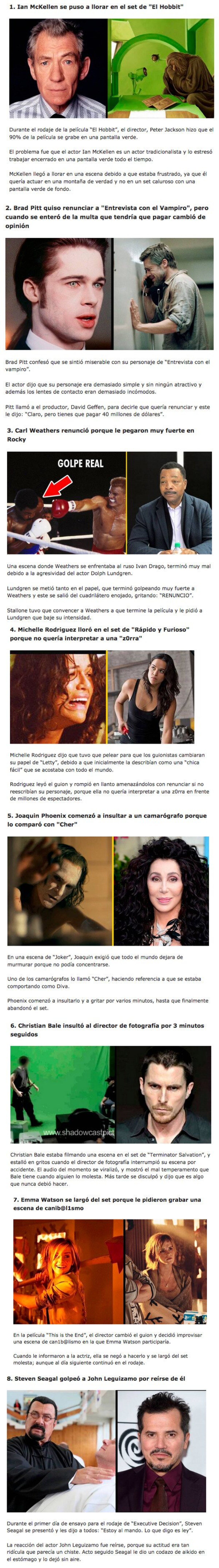 GALERÍA: 8 Actores que hicieron un BERRINCHE en el set de una película