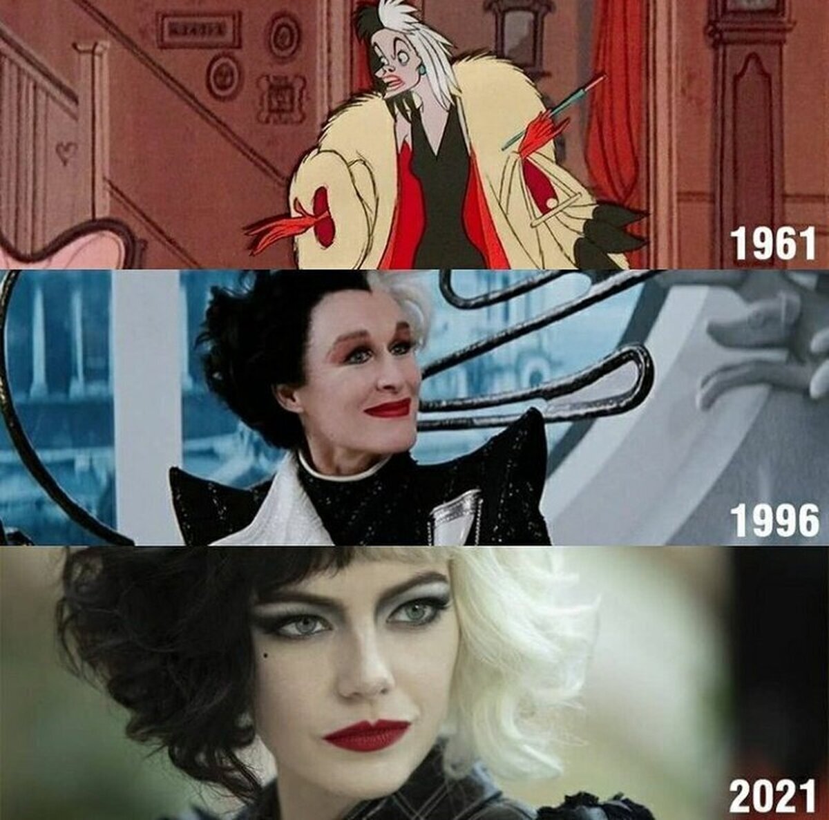 Las adaptaciones de #Cruella conforme han pasado los años