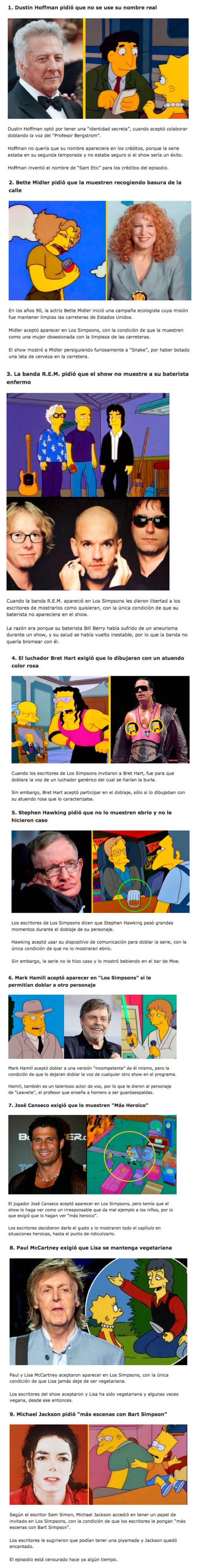 GALERÍA: 10 Exigencias extrañas que hicieron los famosos invitados en “Los Simpsons”