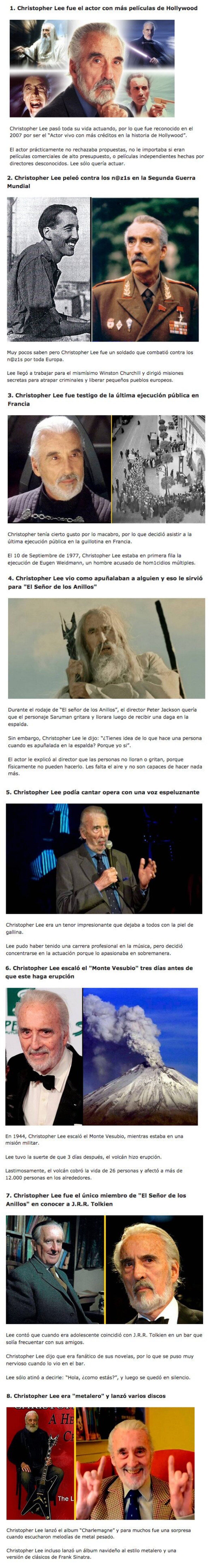 GALERÍA: 8 Razones por las que Christopher Lee era considerado una LEYENDA en Hollywood