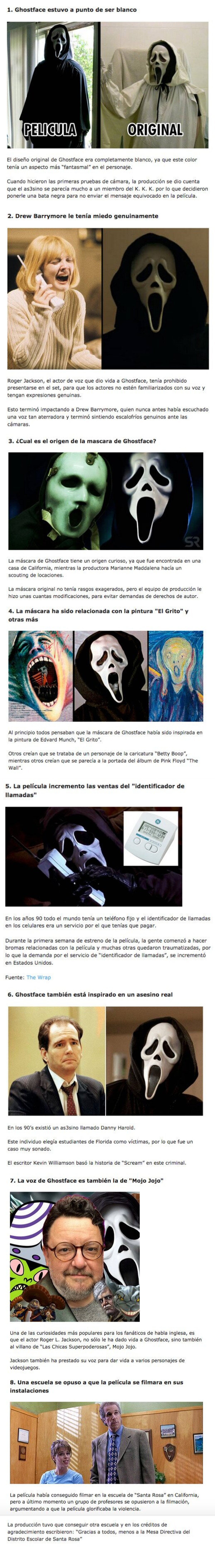 GALERÍA: 8 Curiosidades sobre Ghostface el terrible personaje de Scream