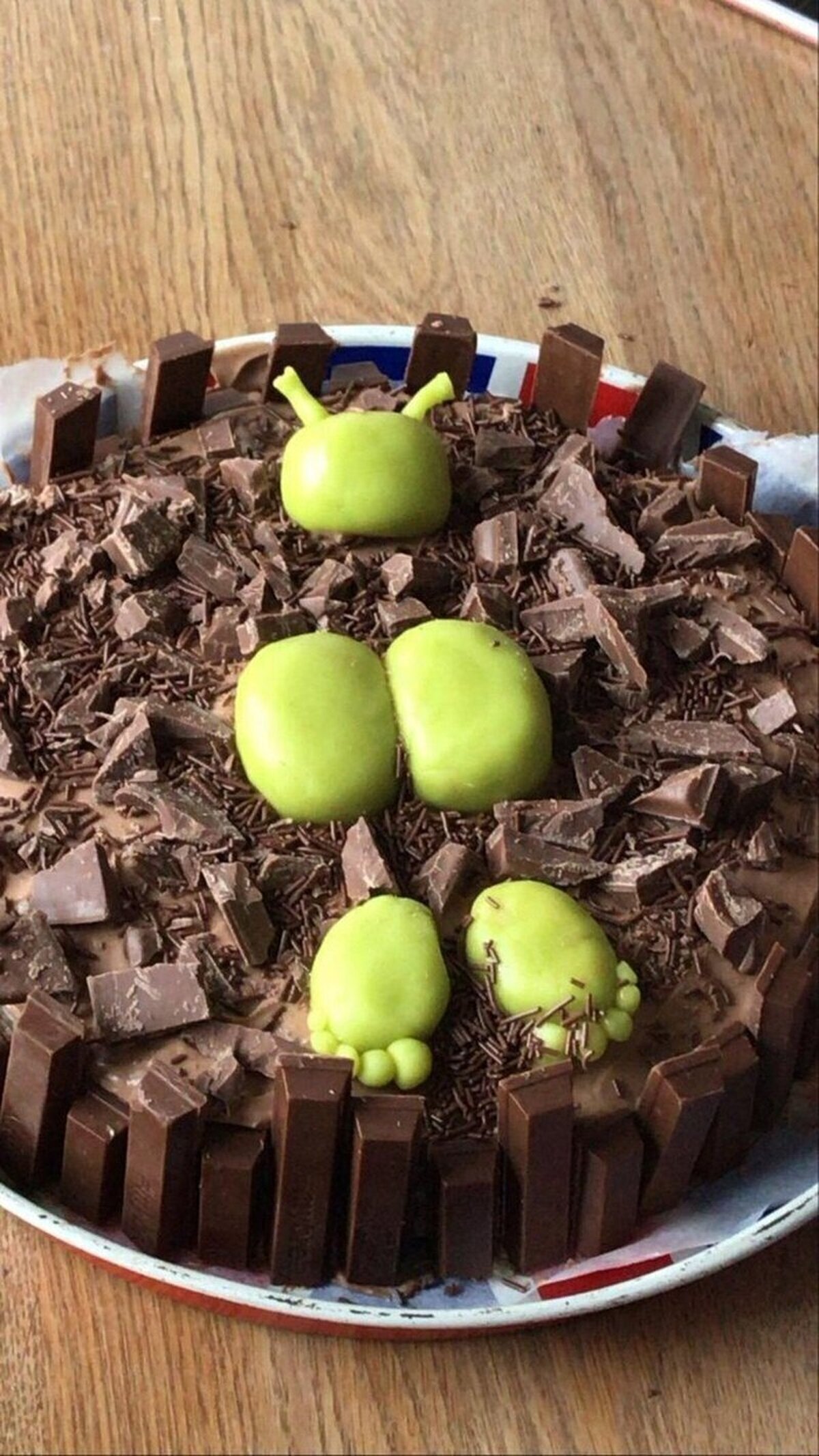 Un pastel de Shrek muy suculento