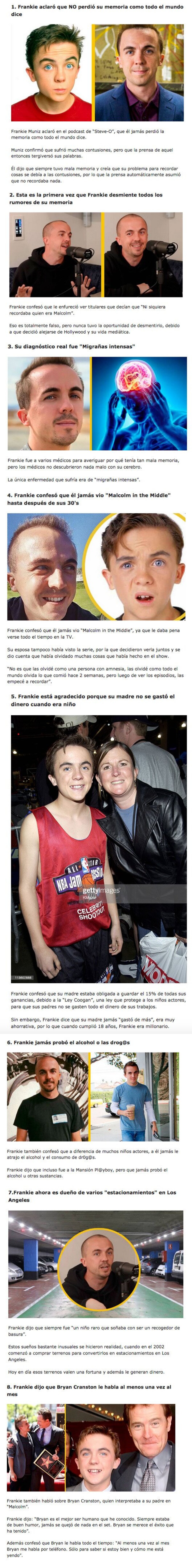 GALERÍA: 8 Confesiones que realizó Frankie Muniz sobre su pérdida de Memoria y su vida después de Malcolm