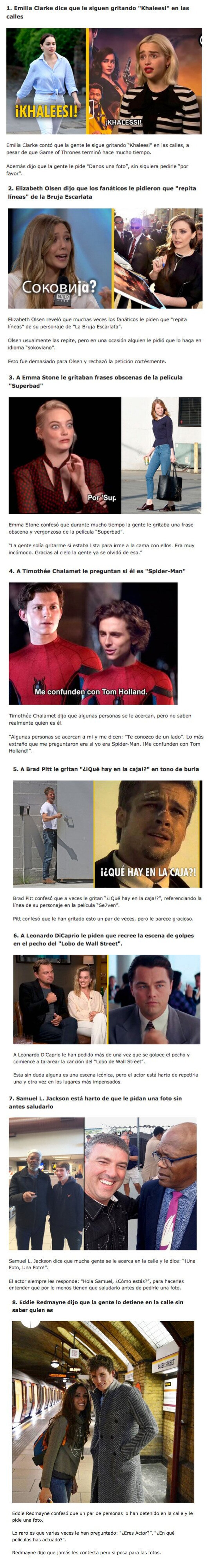 GALER&Iacute;A: 8 Famosos cuentan lo que la gente les grita cuando los reconocen por la calle